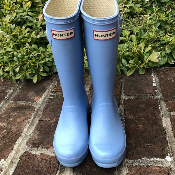 hunter light blue rain boots